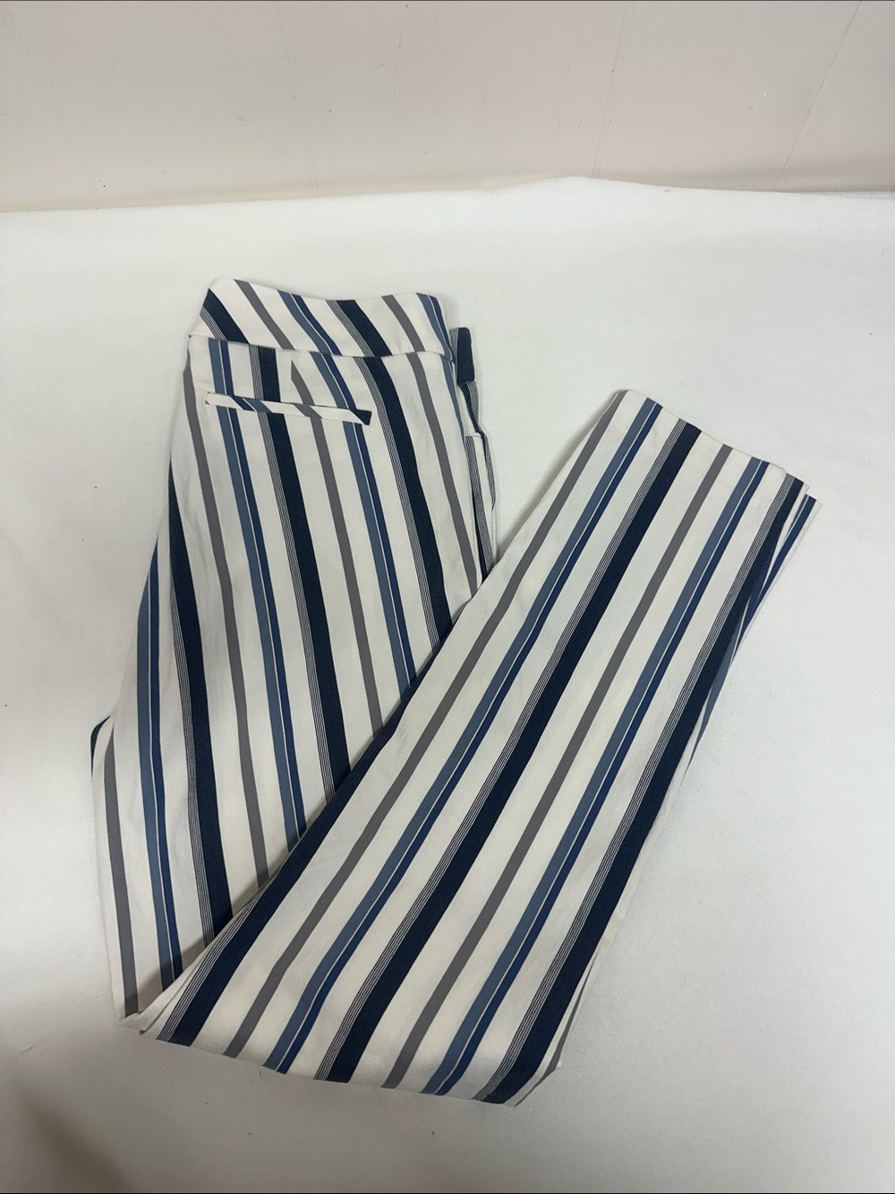cooper & ella navy and white striped pants